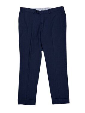 $400 Vitale Barberis Canonico Luxury Wool Dress Pants Pleated Blue Mens 38x30